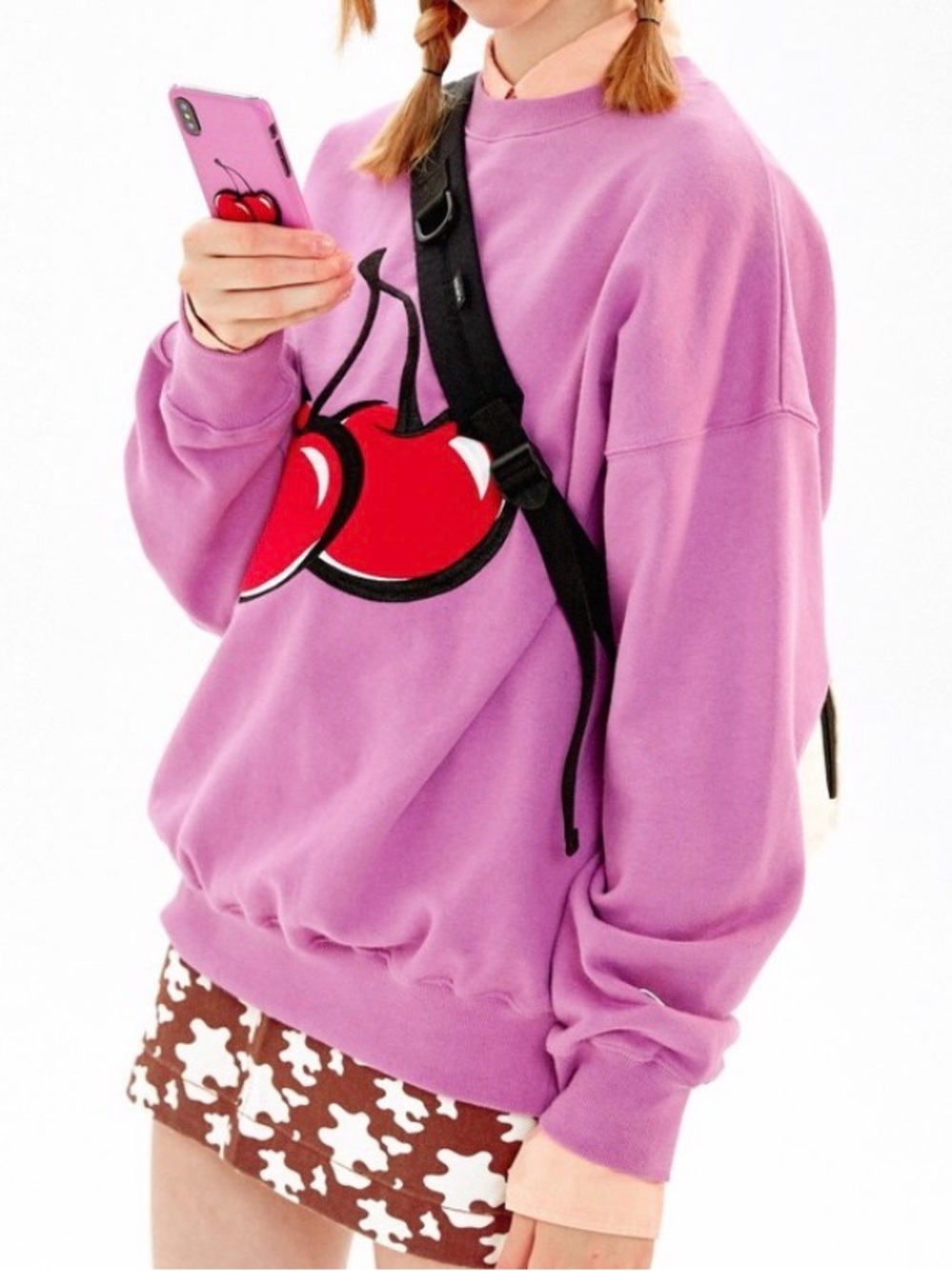 KIRSH Cherry Crew Sweatshirt (Korean streetwear brand) One size, oversized